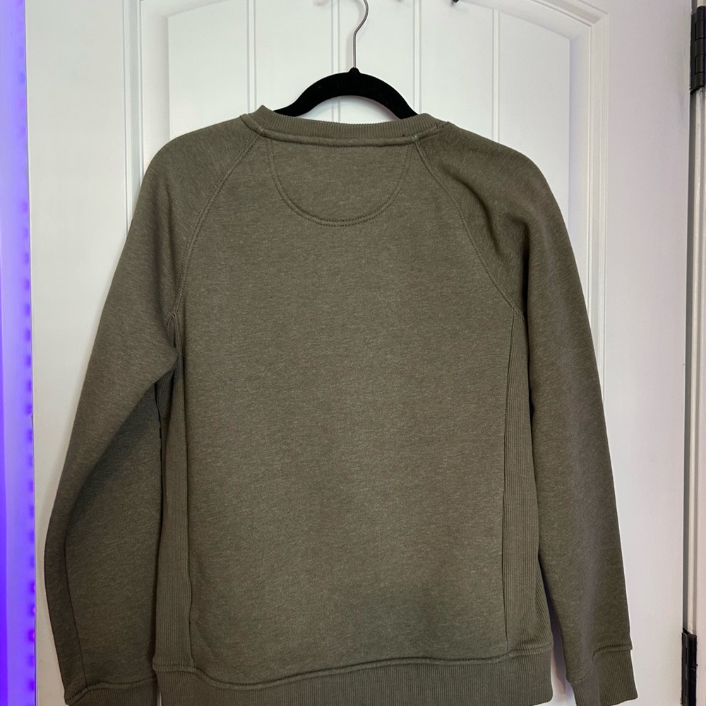 Carhartt Olive Green Crewneck with Sleeve Logo - Picture 3 of 3